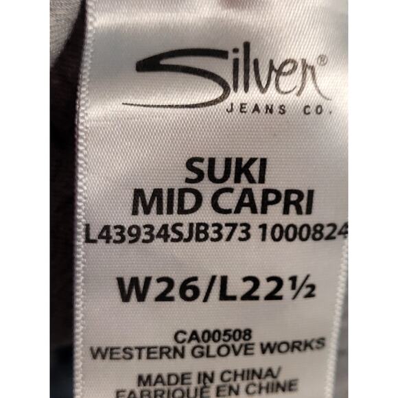 Silver Jeans Co Suki Mid-Rise Denim Capris Womens Tag 26Wx22.5L actual 26Wx23L - Picture 7 of 8